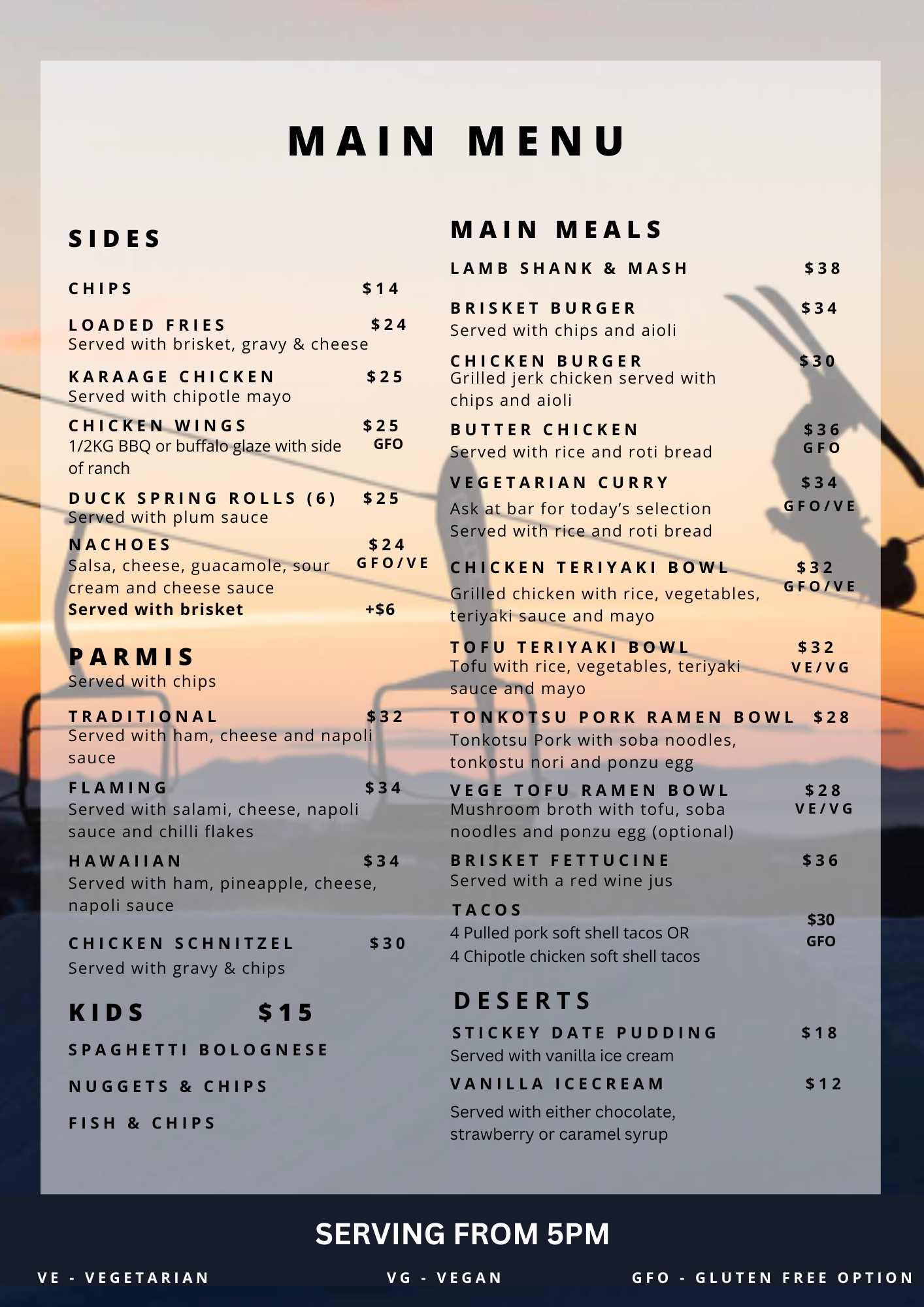 Main Menu